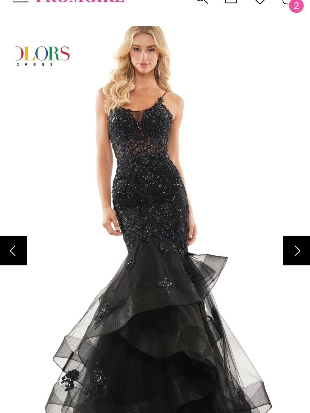Black Beaded Mermaid Evening Dress